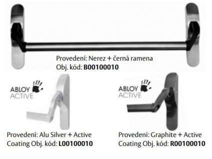 Mechanická paniková  hrazda PBE011 (Barva Alu silver+Active coating)