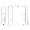 Bezpečnostní kování FAB BK301, BK321 (Rozteč kování 72mm, Materiál F1 hliník, Překryt cylindrické vložky ne)
