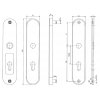 Bezpečnostní kování FAB BK305, BK325 (Rozteč kování 72mm, Materiál F1 hliník, Překryt cylindrické vložky ne)