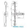 PED/L  - Set táhel s 2 horizontálními uzamykacími body (Barva stříbrná)