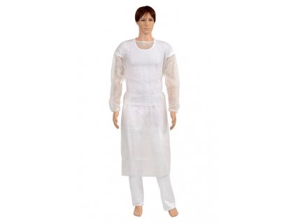 Návštěvnický plášť z netkané textilie, bílý 25g/m2, 20 ks