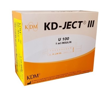 Inzulinová stříkačka KDM - KD JECT® 1ml-U100, 29G 0,33x12mm, 100ks