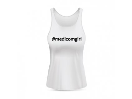 Bílé tílko #medicomgirl černý potisk
