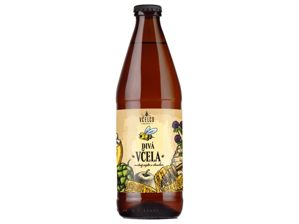 Včelco - Diva vcela (Wild bee - honey cider with hops) - 0.75 l  4.9%, glass