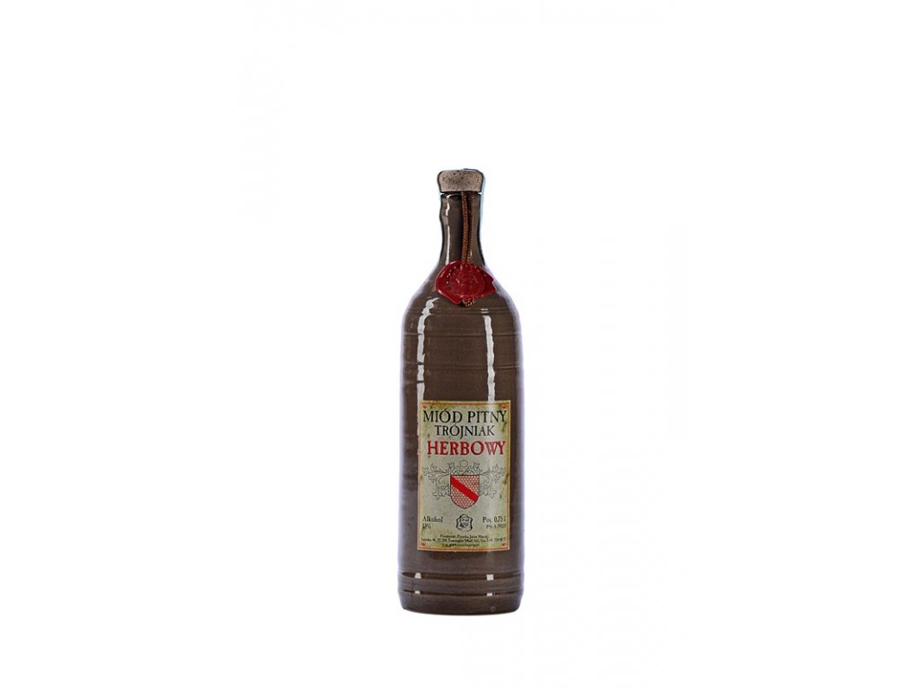 Pasieka Jaros - Miód pitny Trójniak - Herbowy (very old vintage 2008) 13% - 0.75 l  ceramic