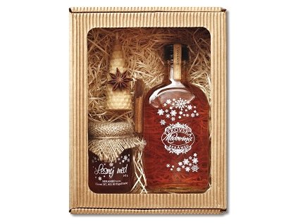 Beramed - Gift package with Tekovska medovina, candle and honey - 0.2 l