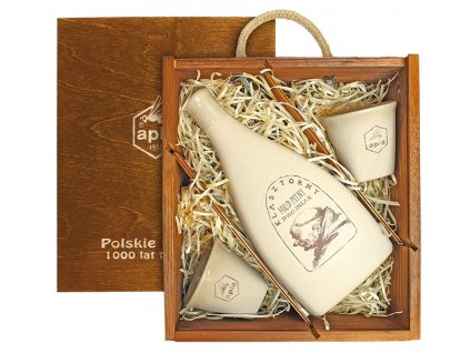Apis - Klasztorny - Miód pitny dwójniak (gift box with 2 cups) - 0.5 l 16%, ceramic