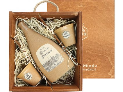 Apis - Lubelski - Miód pitny Półtorak (Gift box with 2 cups) - 0.5 l ceramic