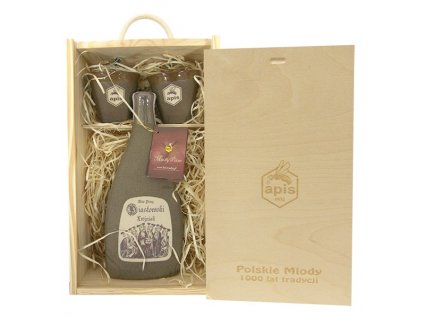 Apis - Piastowski - Miód pitny trójniak (gift box with two cups) - 0.5 l 13%, ceramic