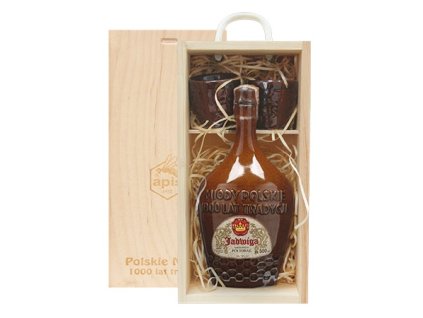 Apis - Jadwiga - Miód pitny Półtorak (gift box with 2 cups) - 0.5 l 16%, ceramic