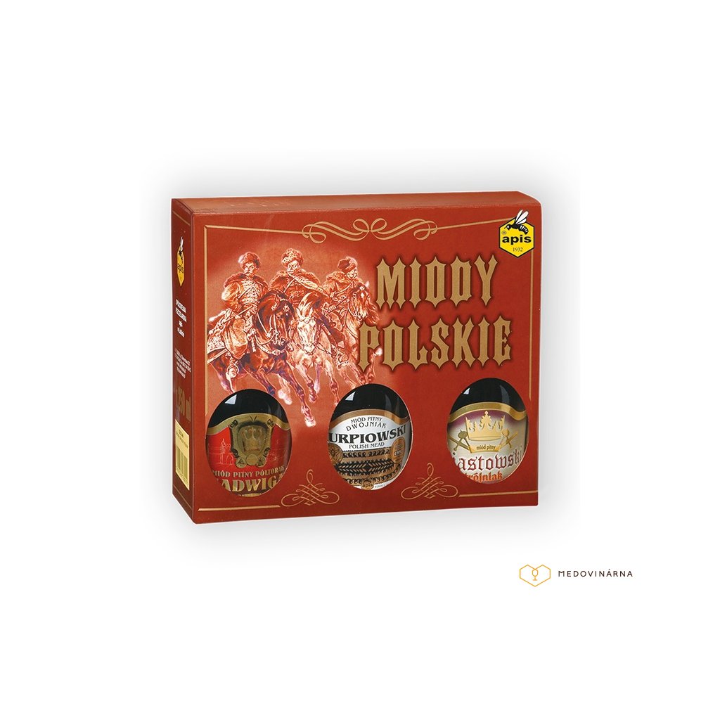 Apis - Miody polskie - Dárková krabička s 3 druhy medovin - 0,75 l