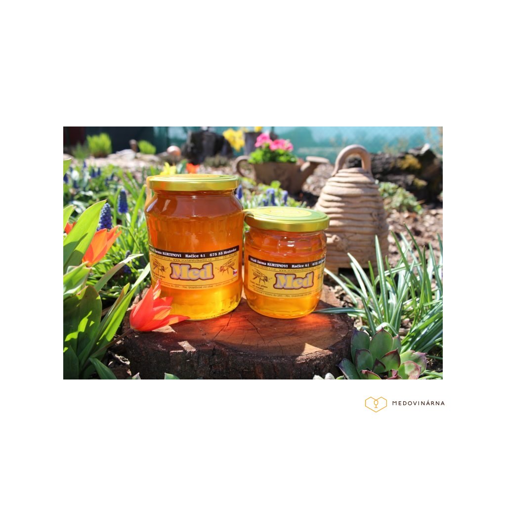 Včelí farma Kurtinovi - Med květový - 0,95 kg  sklo