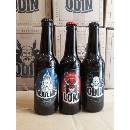 Hidromiel Odin - Letní párty set - Odin, Loki & Mjolnir (4+4+4 = karton 12x 0,33l)