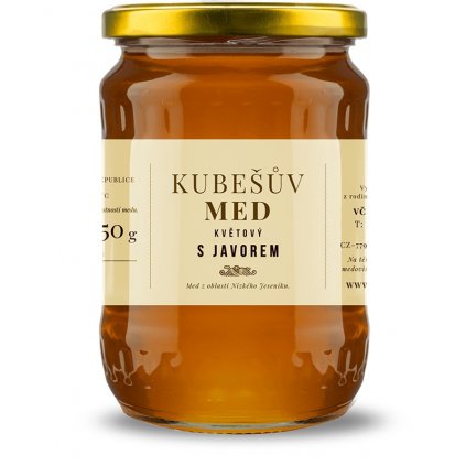Kubešův med - Med květový javorový - 0,75 kg  sklo