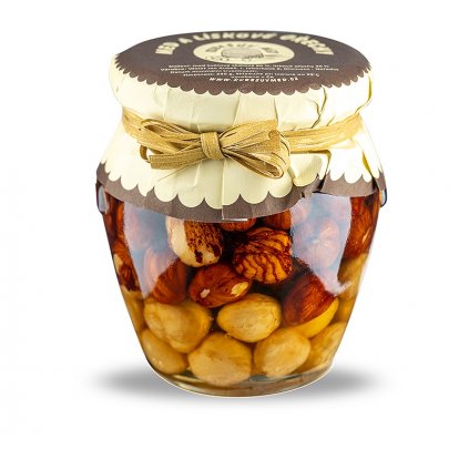 Kubešův med - Med a lískové ořechy - 250 g  sklo