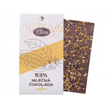 Pleva - Mléčná čokoláda s pylem 53% - 50 g