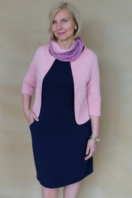 Elegantní nákrčník Minerva / Starorůžová s Fialkovou