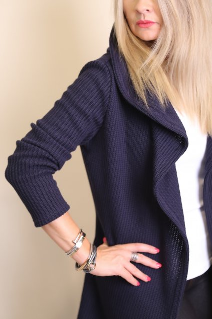 Cardigan s kapucí Serena / Navy svetrovina