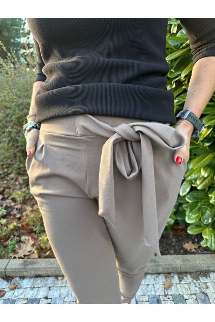 Kalhoty Kassandra s mašlí / Pískový denim