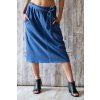 3/4 sukně s páskem na zavazování Kleopatra / Modrý Denim