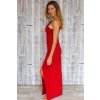 Dlouhé šaty na jedno rameno Carmen /  Červená