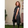 Prodloužená vesta Tefnut / Černá eko kůže
