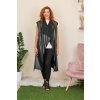 Prodloužená vesta Tefnut / Černá eko kůže