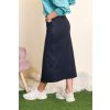 Dlouhá sukně s předním rozparkem Lisa / Temně modrý denim