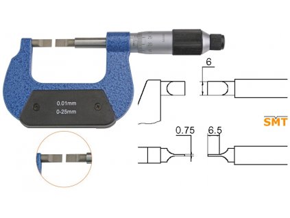 Mikrometr s tenkými úzkými doteky