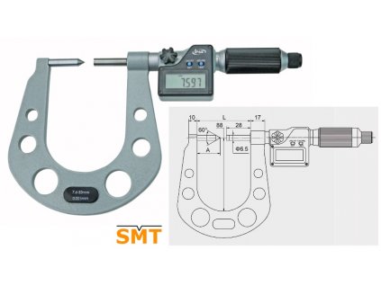 Digitální mikrometr na brzdové kotouče