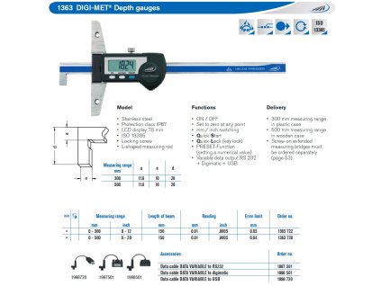 1362722 Hloubkoměr 300 mm