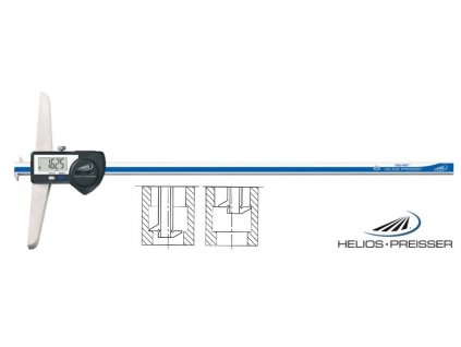 1366722 Digitální posuvný hloubkoměr 0-200 mm, IP67, dvouhákový, Helios - Preisser