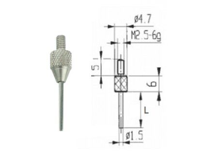 Měřící dotek Ø1,5 mm x 20 mm