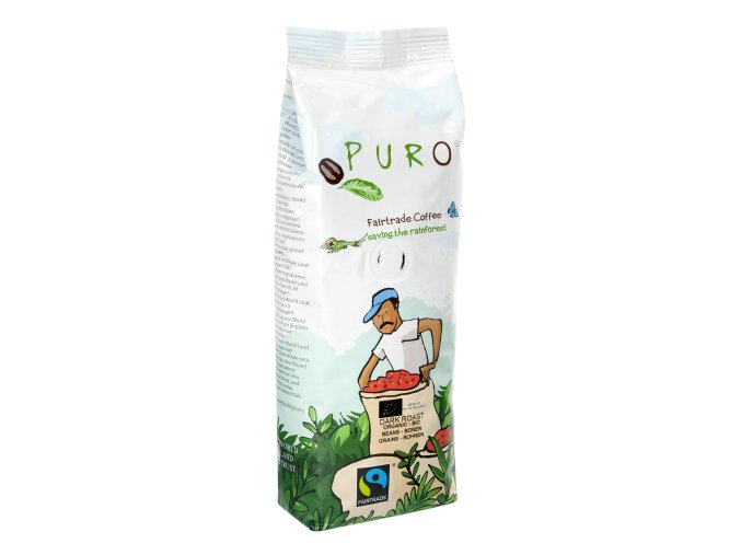 Zrnková káva PURO FAIRTRADE ORGANIC DARK ROAST BEANS 250G