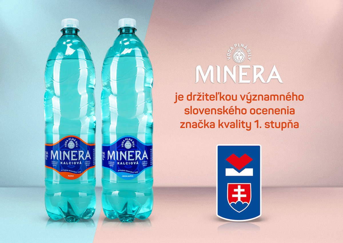 Prírodná minerálna voda MINERA získala Značku kvality 1. stupňa