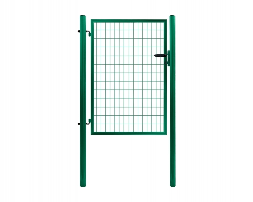 Jednokřídlá branka, svařovaná síť, zelená, rozměry 1073x950 mm, Zn+PVC