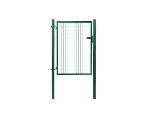 Jednokřídlá branka, svařovaná síť, zelená, rozměry 1073x1200 mm, Zn+PVC