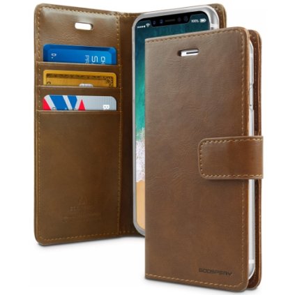 Pouzdro / kryt pro iPhone XS MAX - Mercury, Bluemoon Diary Brown