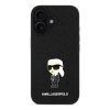 Karl Lagerfeld Fixed Glitter Metal Ikonik Zadní Kryt pro iPhone 16 Black