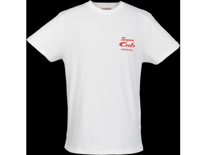 08AUD TEE 010B FRONT HONDA TRIBUTE SUPERCUB TEE WHITE