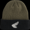 08AUD THA 003 FRONT HONDA HTG VINATGE WING BEANIE OLIVE BLACK