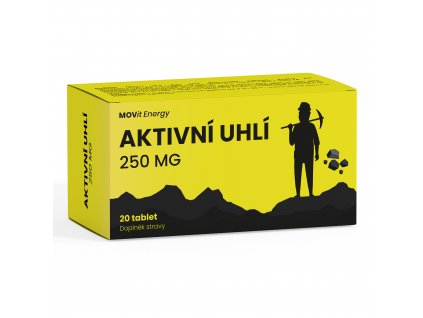 MOVit Aktivní uhlí 250 mg, 20 tablet - exp. 12/2025
