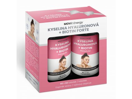 CZ Beauty Dárkový Balíček Kyselina hyaluronová + Biotin FORTE 60+60 kapslí