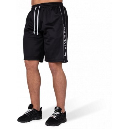 functional mesh shorts black white