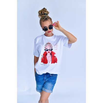 Dámske tričko Happy T-shirt- Biele