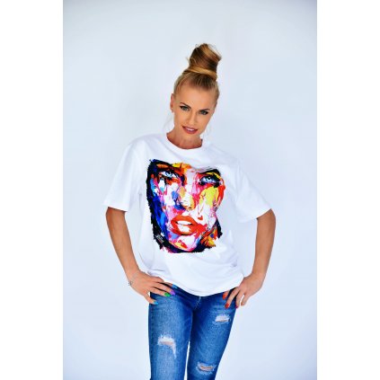 Dámske tričko Organic T-shirt - Biele / Face1