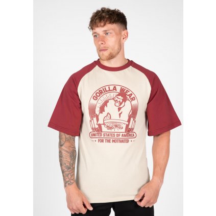 90568125 Logan oversized t shirt beige red 9