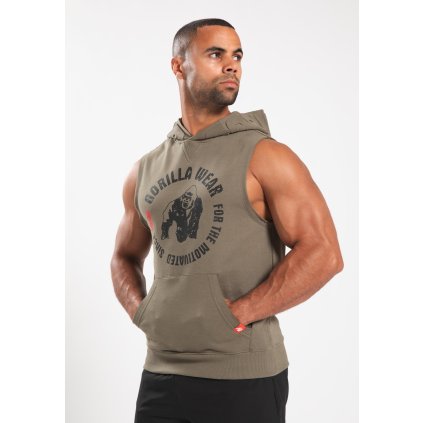 90842400 marshall sleeveless hoodie army green