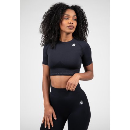 91556900 whitney seamless crop top black 4