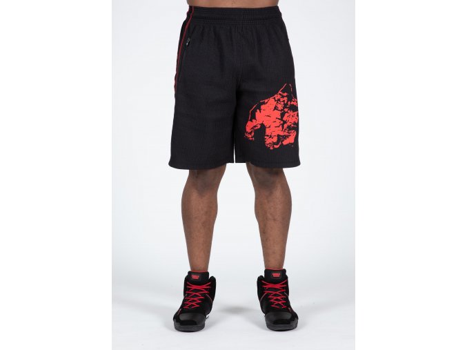 90999905 buffalo old school workout shorts black red 22